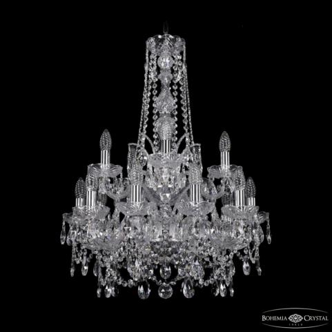 Люстра Bohemia Ivele Crystal  1411/10+5/195/h-77/2d Ni