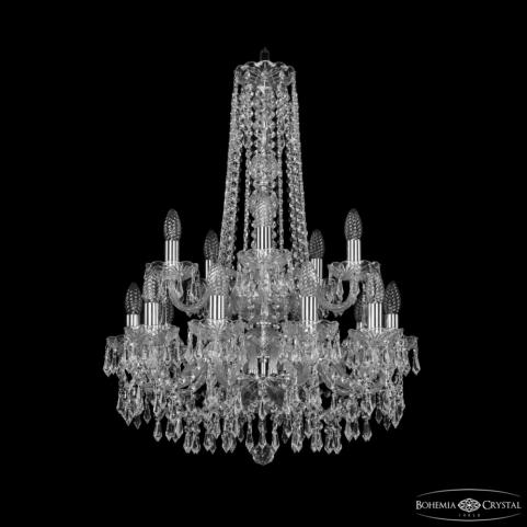 Люстра Bohemia Ivele Crystal 1403/10+5/195/h-77/2d Ni
