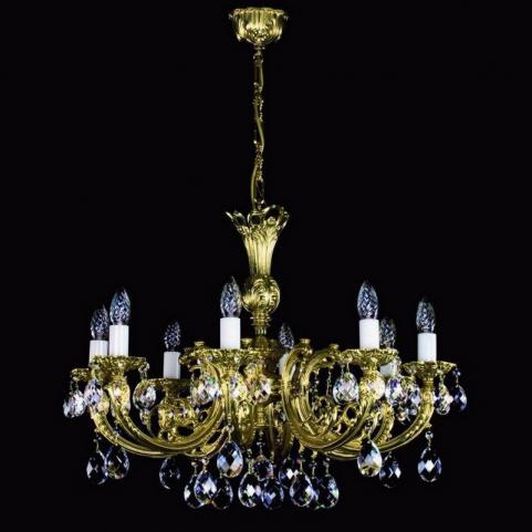 Люстра Art Glass ANASTASIA VIII. BRASS ANTIQUE CE - 8006