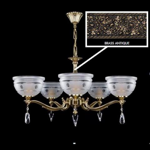 Люстра Art Glass SAFFIRA V. BRASS ANTIQUE CE
