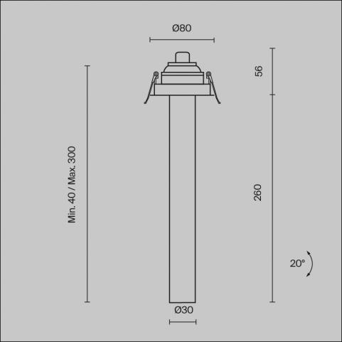 Встраиваемый спот Maytoni Technical Ceiling 3000K Focus T C140RS-L300-7W3K-B