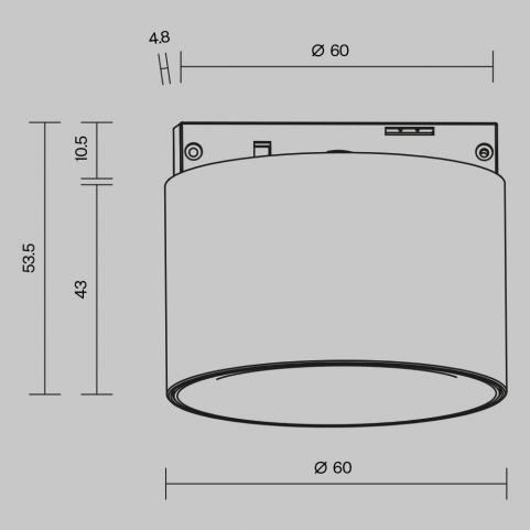Трековый светильник Maytoni Technical Levity 3000К Alfa S TR188-1-5W3K-M-BW